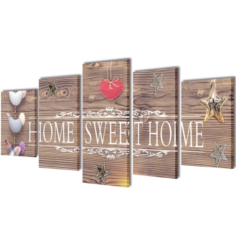 Πίνακας σε Καμβά Σετ Σχέδιο Home Sweet Home 100 x 50 εκ.