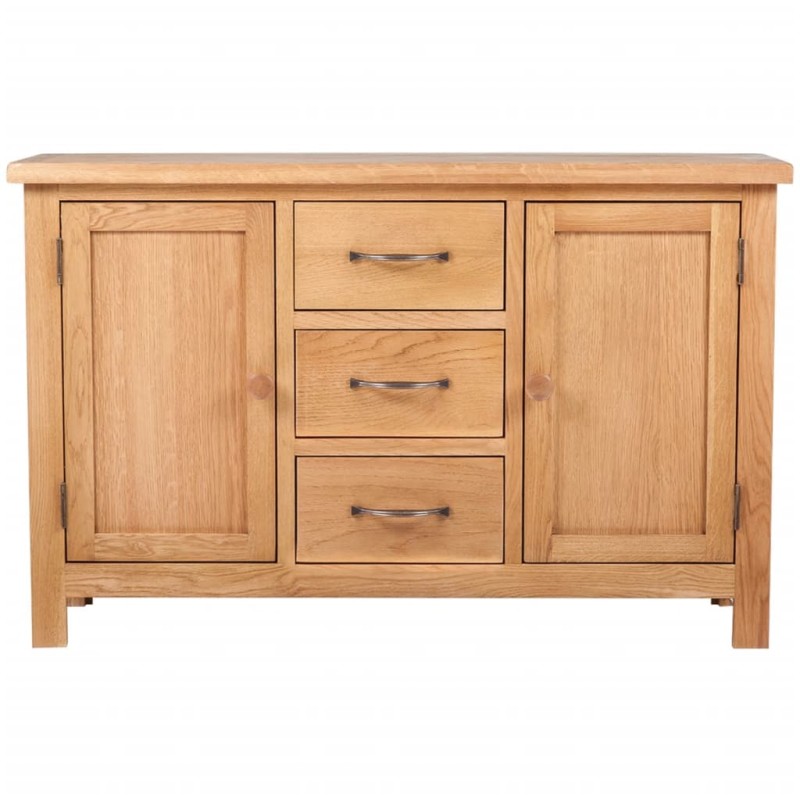 vidaXL Μπουφές με 3 Συρτάρια 110 x 33,5 x 70 εκ. από Μασίφ Ξύλο Δρυός