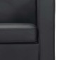 vidaXL Καναπές Διθέσιος Μαύρος από Συνθετικό Δέρμα
