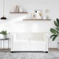 vidaXL Καναπές Διθέσιος Chesterfield Λευκός από Συνθετικό Δέρμα