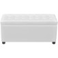 vidaXL Ταμπουρέ με Αποθηκευτικό Χώρο Λευκό από Συνθετικό Δέρμα