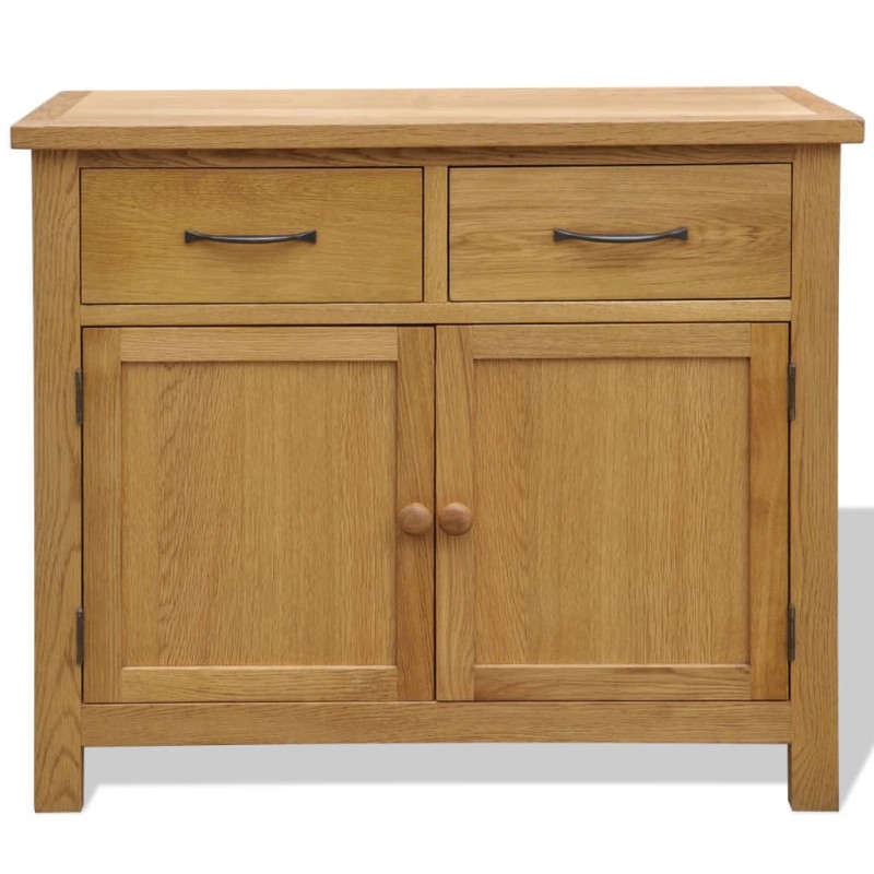vidaXL Ντουλάπι / Ψηλός Μπουφές 90 x 33,5 x 83 εκ. Μασίφ Ξύλο Δρυός