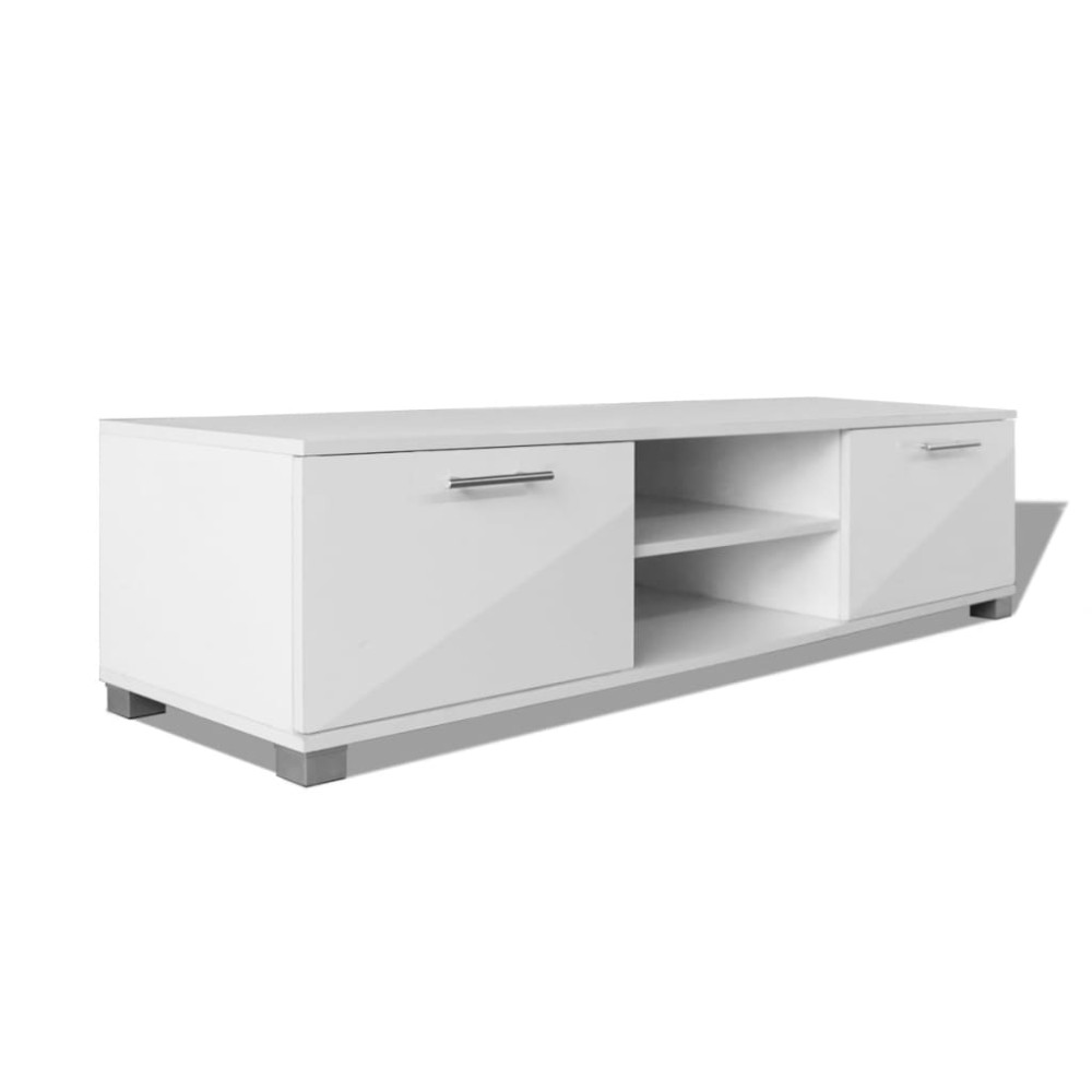vidaXL Έπιπλο Τηλεόρασης Γυαλιστερό Λευκό 120 x 40,5 x 35 εκ.