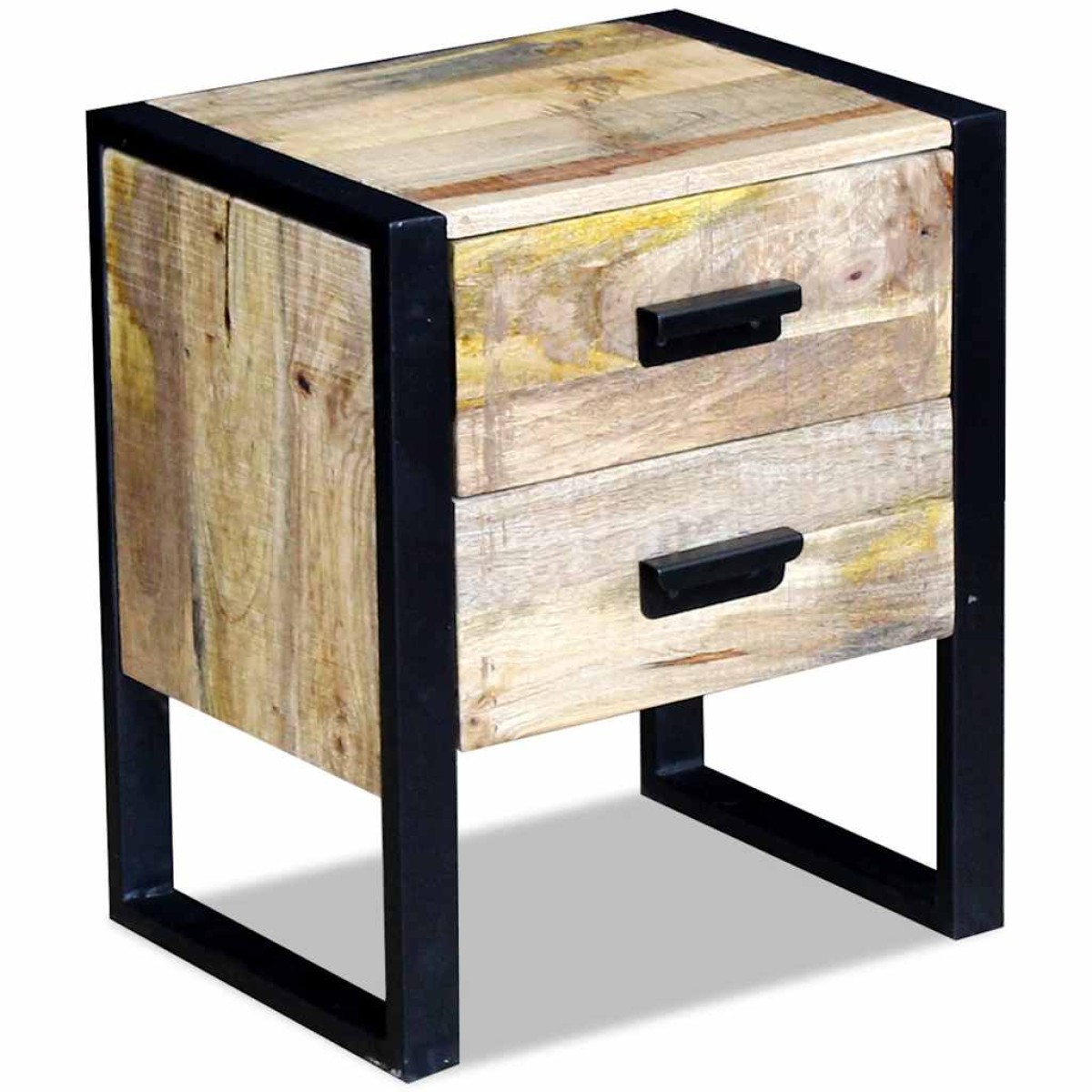 vidaXL Τραπέζι Βοηθητικό με 2 Συρτάρια 43x33x51 εκ. Μασίφ Ξύλο Μάνγκο