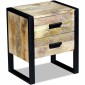 vidaXL Τραπέζι Βοηθητικό με 2 Συρτάρια 43x33x51 εκ. Μασίφ Ξύλο Μάνγκο