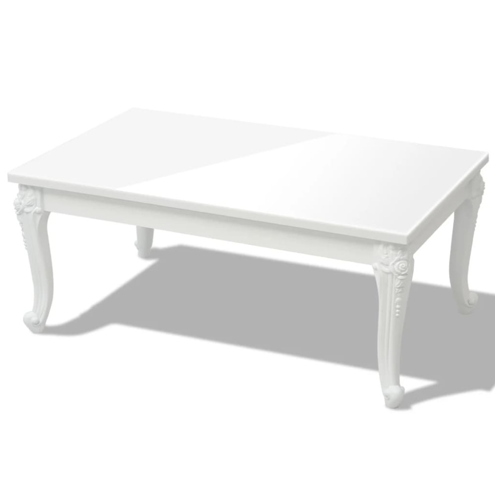 vidaXL Τραπεζάκι Σαλονιού Γυαλιστερό Λευκό 100 x 60 x 42 εκ.