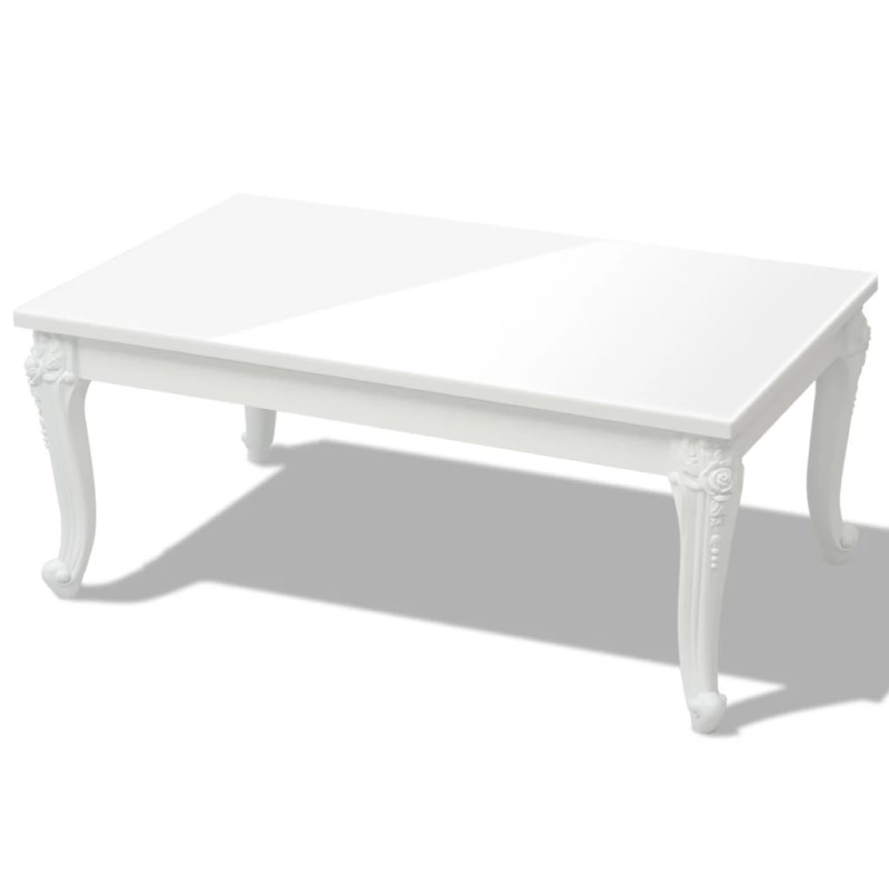 vidaXL Τραπεζάκι Σαλονιού Γυαλιστερό Λευκό 100 x 60 x 42 εκ.