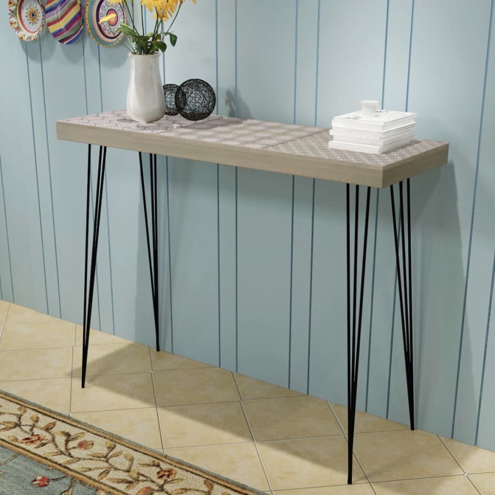 vidaXL Κονσόλα Τραπέζι Γκρι 90 x 30 x 71,5 εκ.