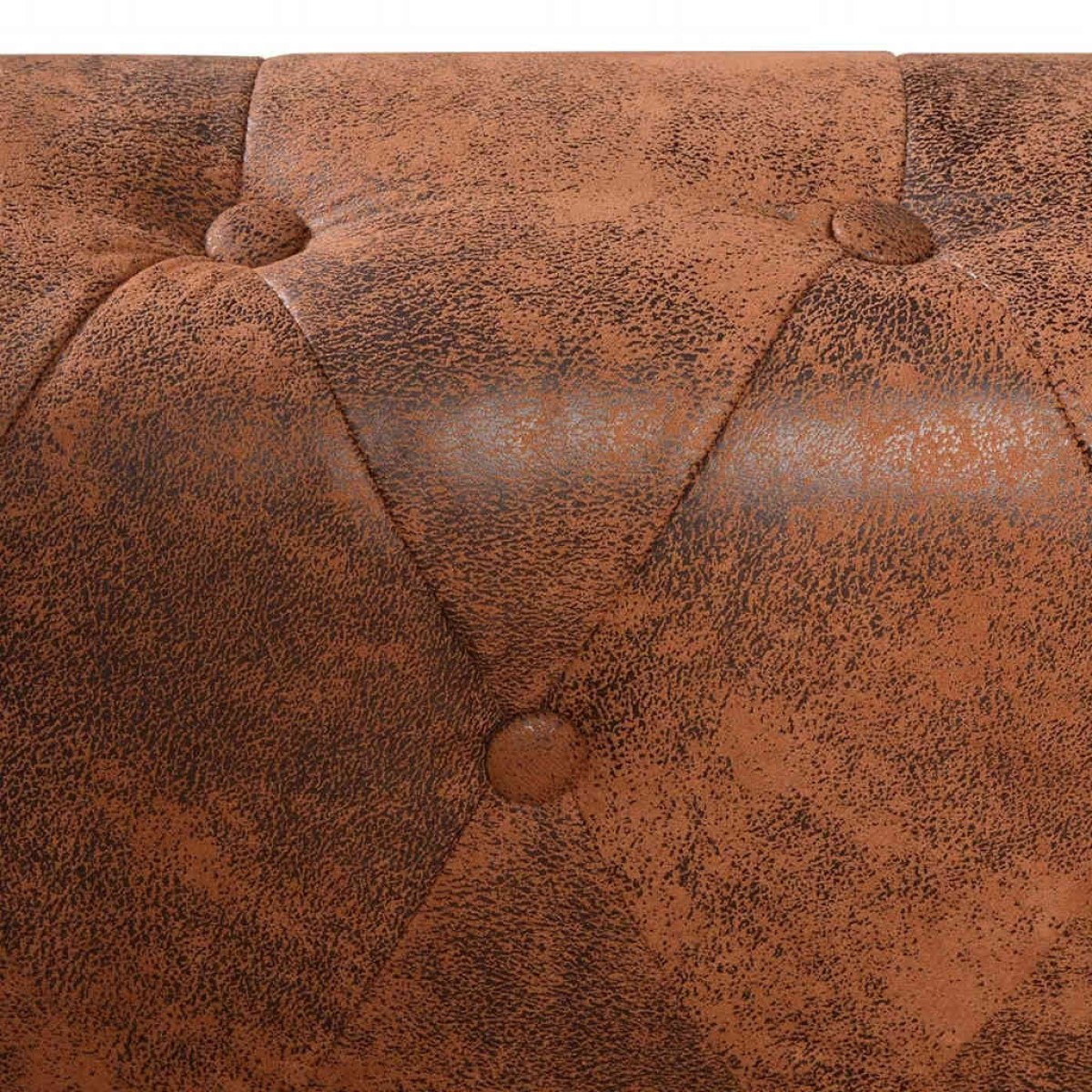 vidaXL Καναπές Γωνιακός Εξαθέσιος Chesterfield Καφέ Συνθετικό Δέρμα