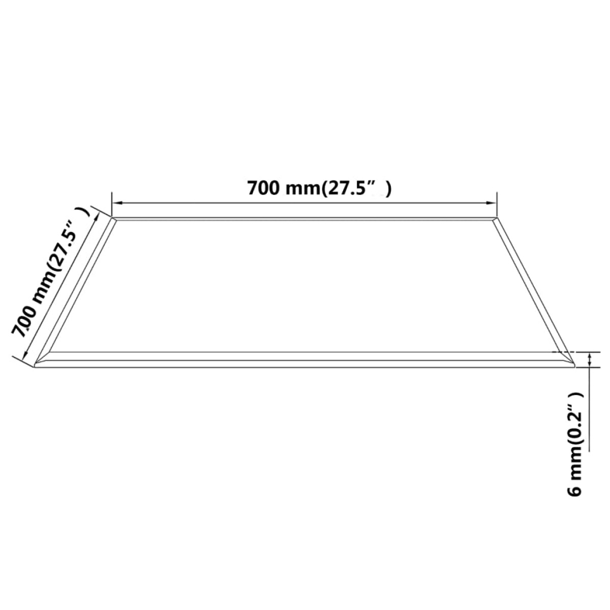 vidaXL Επιφάνεια Τραπεζιού Τετράγωνη 700 x 700 χιλ. από Ψημένο Γυαλί