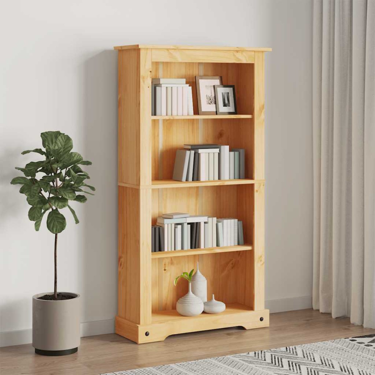 243743 vidaXL Βιβλιοθήκη 4 επιπέδων Μεξικ. Στιλ Corona 81x29x150 εκ.