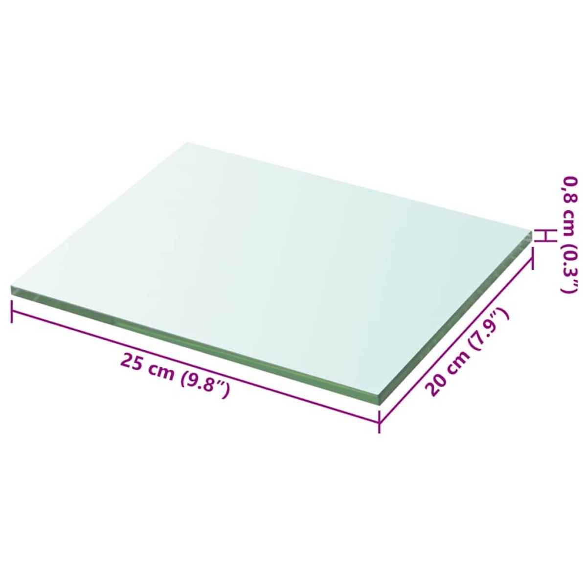 vidaXL Ράφι Πάνελ Διάφανο 20 x 25 εκ. Γυάλινο