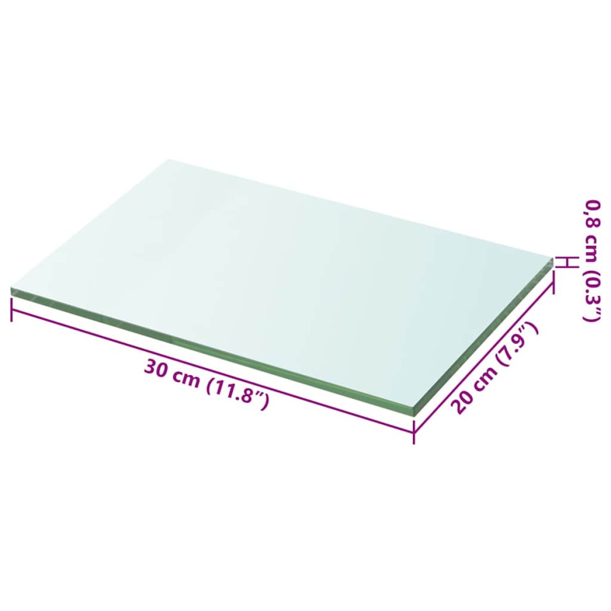 vidaXL Ράφι Πάνελ Διάφανο 20 x 30 εκ. Γυάλινο