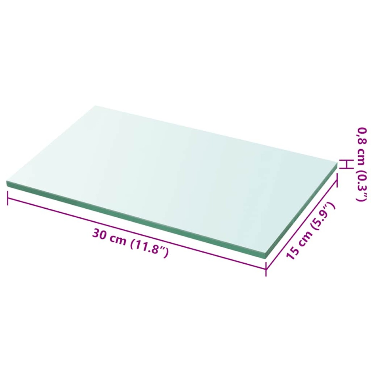 vidaXL Ράφι Πάνελ Διάφανο 30 x 15 εκ. Γυάλινο