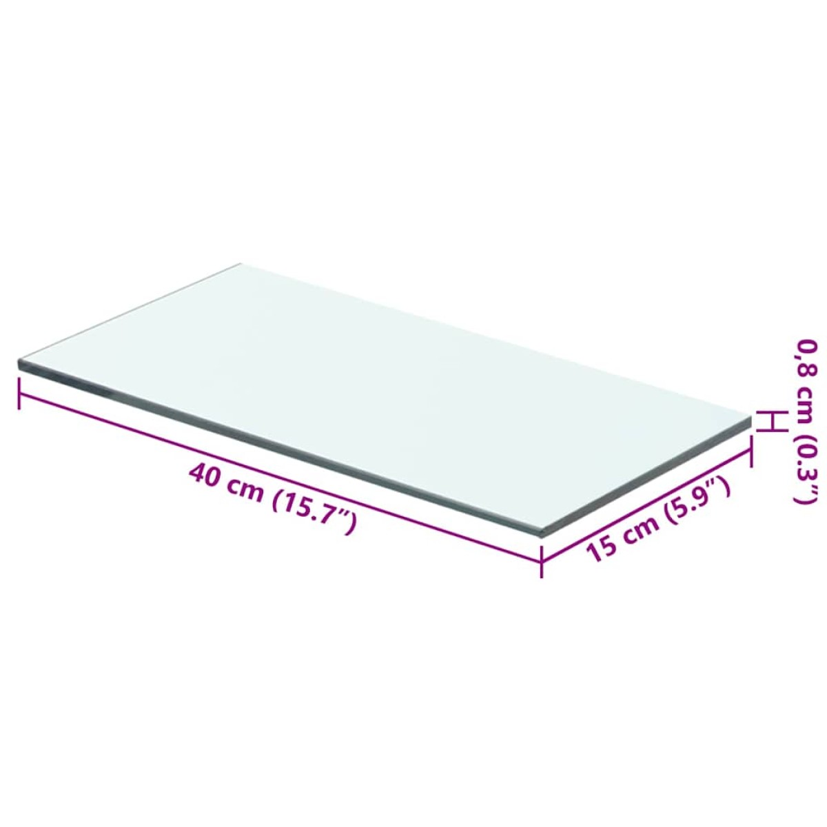 vidaXL Ράφι Πάνελ Διάφανο 40 x 15 εκ. Γυάλινο