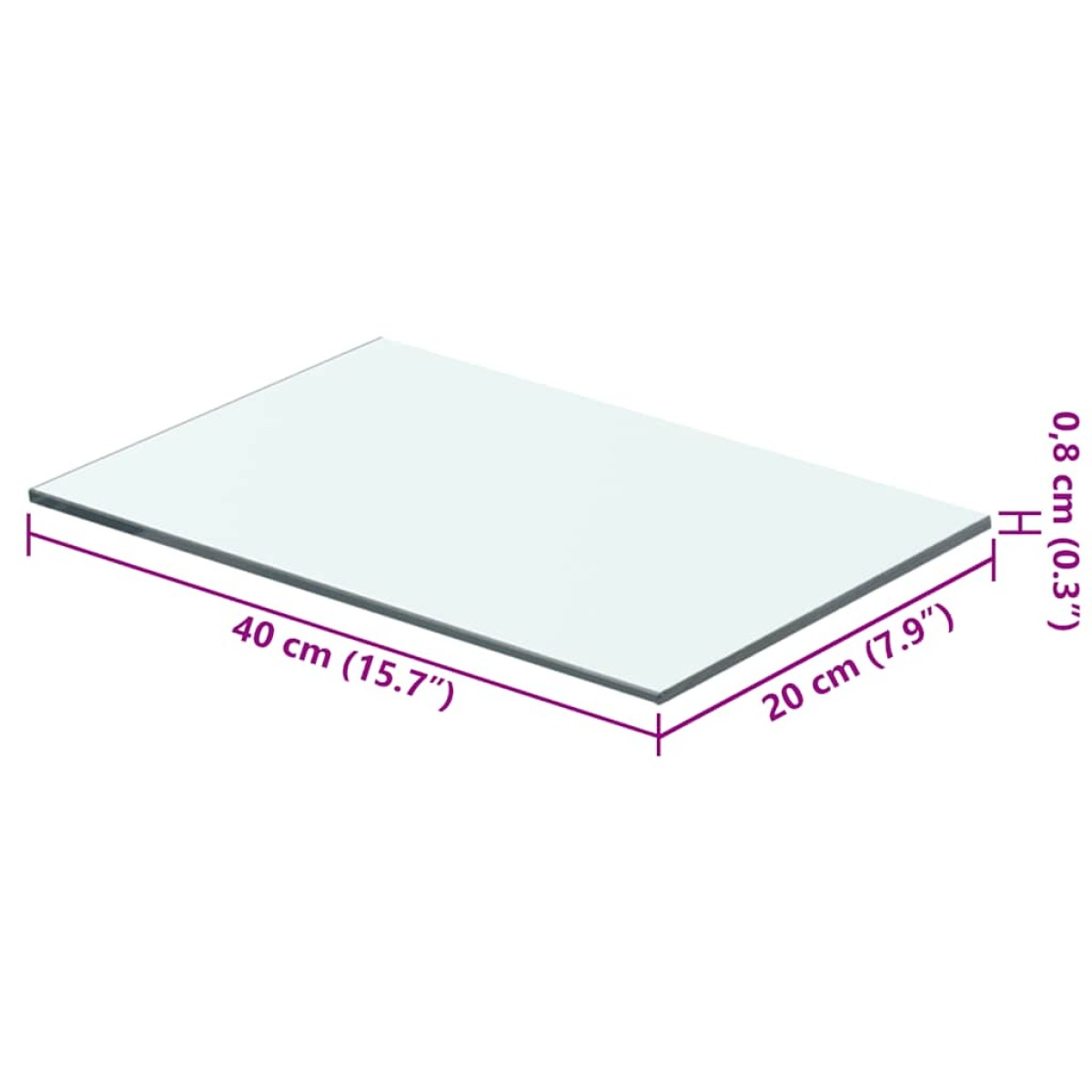 vidaXL Ράφι Πάνελ Διάφανο 40 x 20 εκ. Γυάλινο