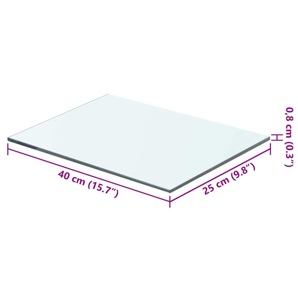 vidaXL Ράφι Πάνελ Διάφανο 40 x 25 εκ. Γυάλινο