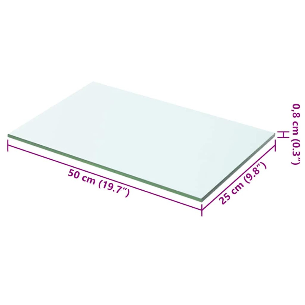 vidaXL Ράφι Πάνελ Διάφανο 50 x 25 εκ. Γυάλινο