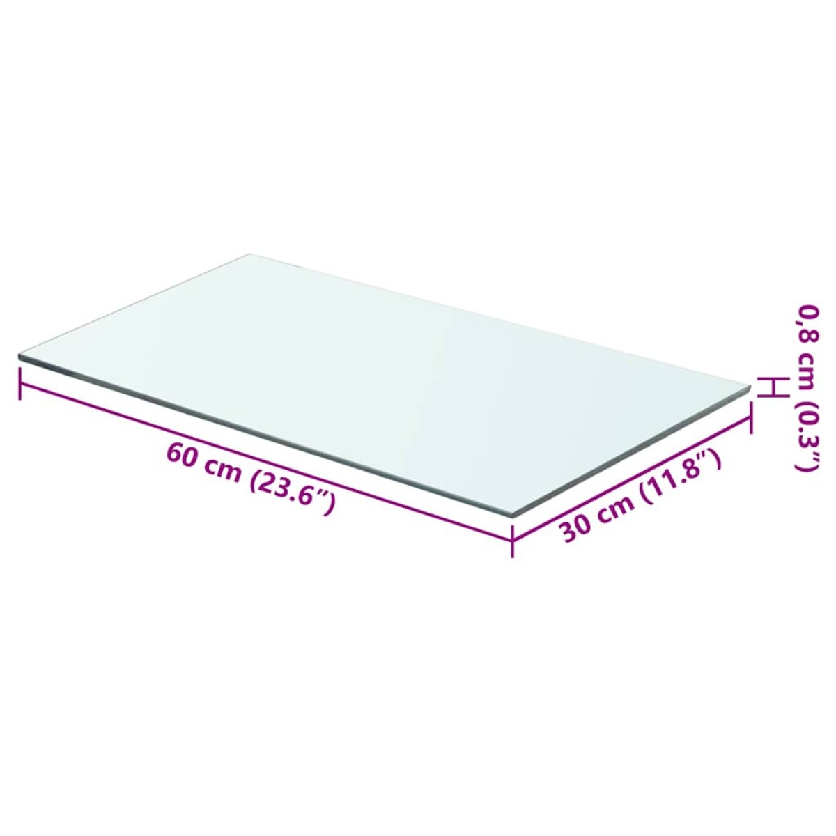 vidaXL Ράφι Πάνελ Διάφανο 60 x 30 εκ. Γυάλινο