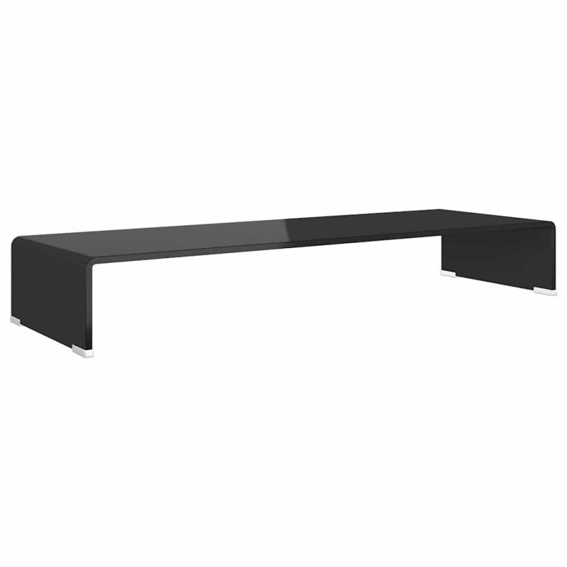 vidaXL Βάση Τηλεόρασης/Οθόνης Μαύρη 90 x 30 x 13 εκ. Γυάλινη