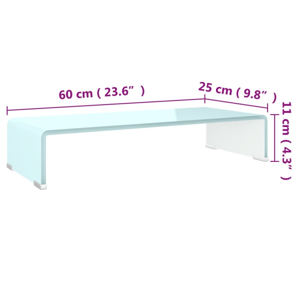 vidaXL Βάση Τηλεόρασης/Οθόνης Πράσινη 60 x 25 x 11 εκ. Γυάλινη