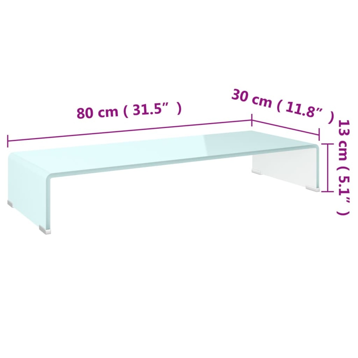 vidaXL Βάση Τηλεόρασης/Οθόνης Πράσινη 80 x 30 x 13 εκ. Γυάλινη