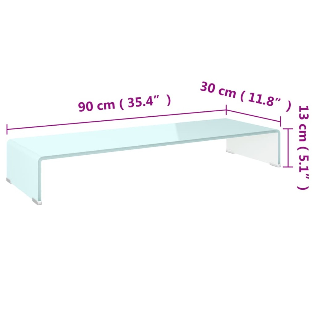 vidaXL Βάση Τηλεόρασης/Οθόνης Πράσινη 90 x 30 x 13 εκ. Γυάλινη