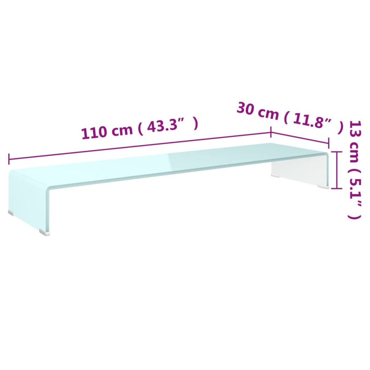 vidaXL Βάση Τηλεόρασης/Οθόνης Πράσινη 100 x 30 x 13 εκ. Γυάλινη