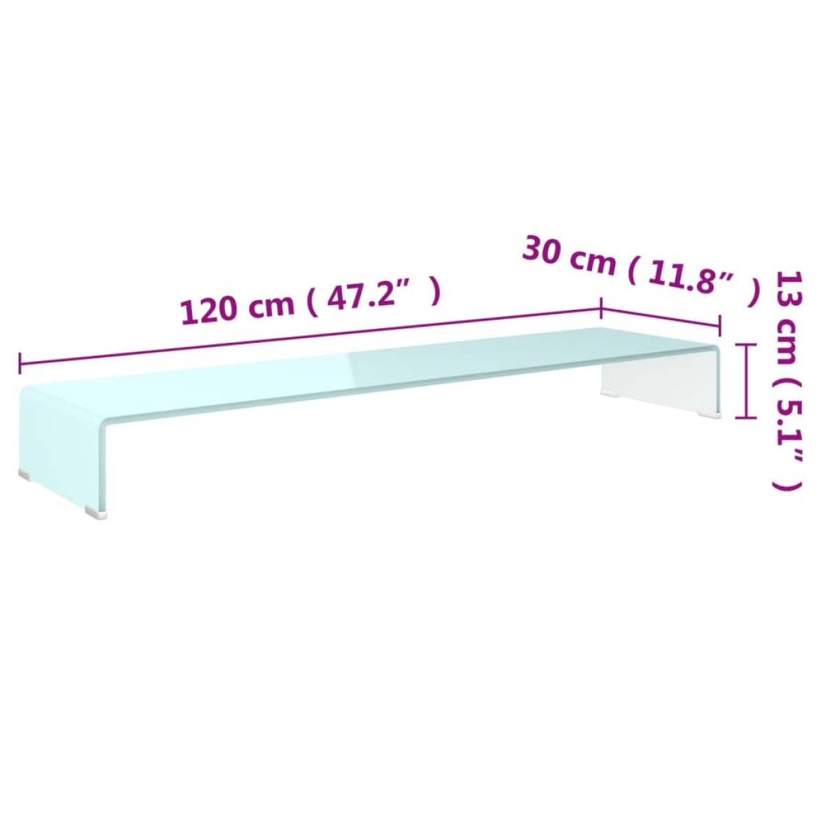 vidaXL Βάση Τηλεόρασης/Οθόνης Πράσινη 120 x 30 x 13 εκ. Γυάλινη