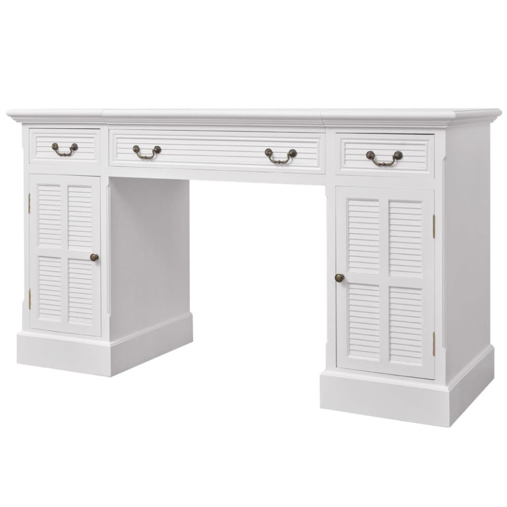 vidaXL Γραφείο Δύο Όψεων Λευκό 140 x 48 x 80 εκ.