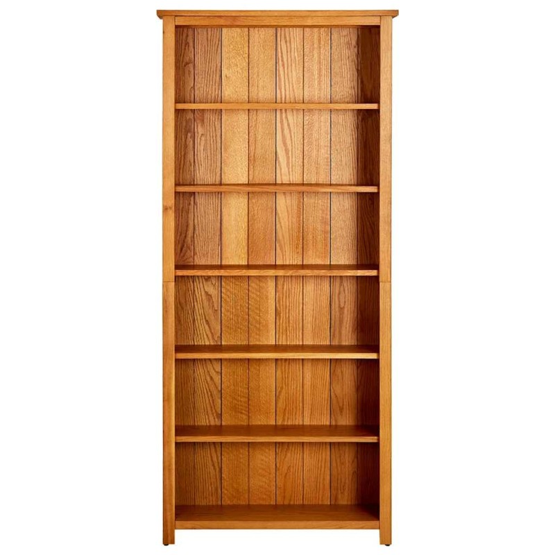 vidaXL Βιβλιοθήκη με 6 Επίπεδα 80 x 22,5 x 180 εκ. Μασίφ Ξύλο Δρυός