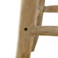vidaXL Σκαμπό Μπαρ από Γνήσιο Δέρμα / Μασίφ Ξύλο Teak