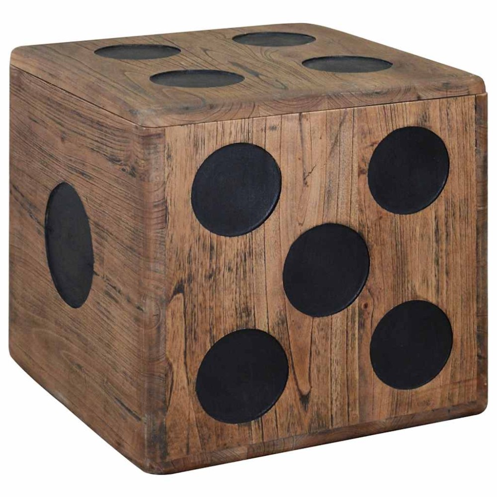 vidaXL Κουτί Αποθήκευσης Σχέδιο Ζάρι 40 x 40 x 40 εκ. από Ξύλο Mindi