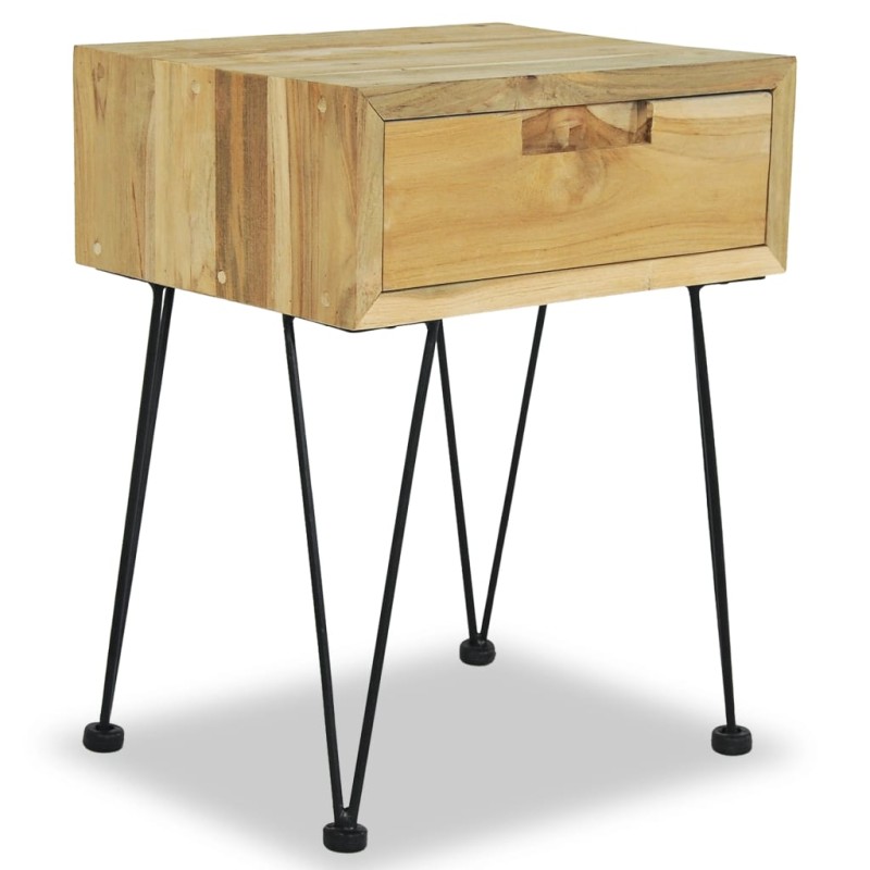 vidaXL Κομοδίνο 40 x 30 x 50 εκ. από Μασίφ Ξύλο Teak