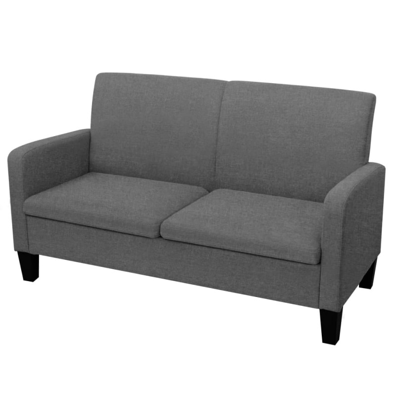 vidaXL Καναπές Διθέσιος Σκούρο Γκρι 135 x 65 x 76 εκ.