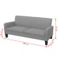 vidaXL Καναπές Τριθέσιος Ανοιχτό Γκρι 180 x 65 x 76 εκ.