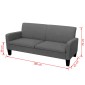 vidaXL Καναπές Τριθέσιος Σκούρο Γκρι 180 x 65 x 76 εκ.
