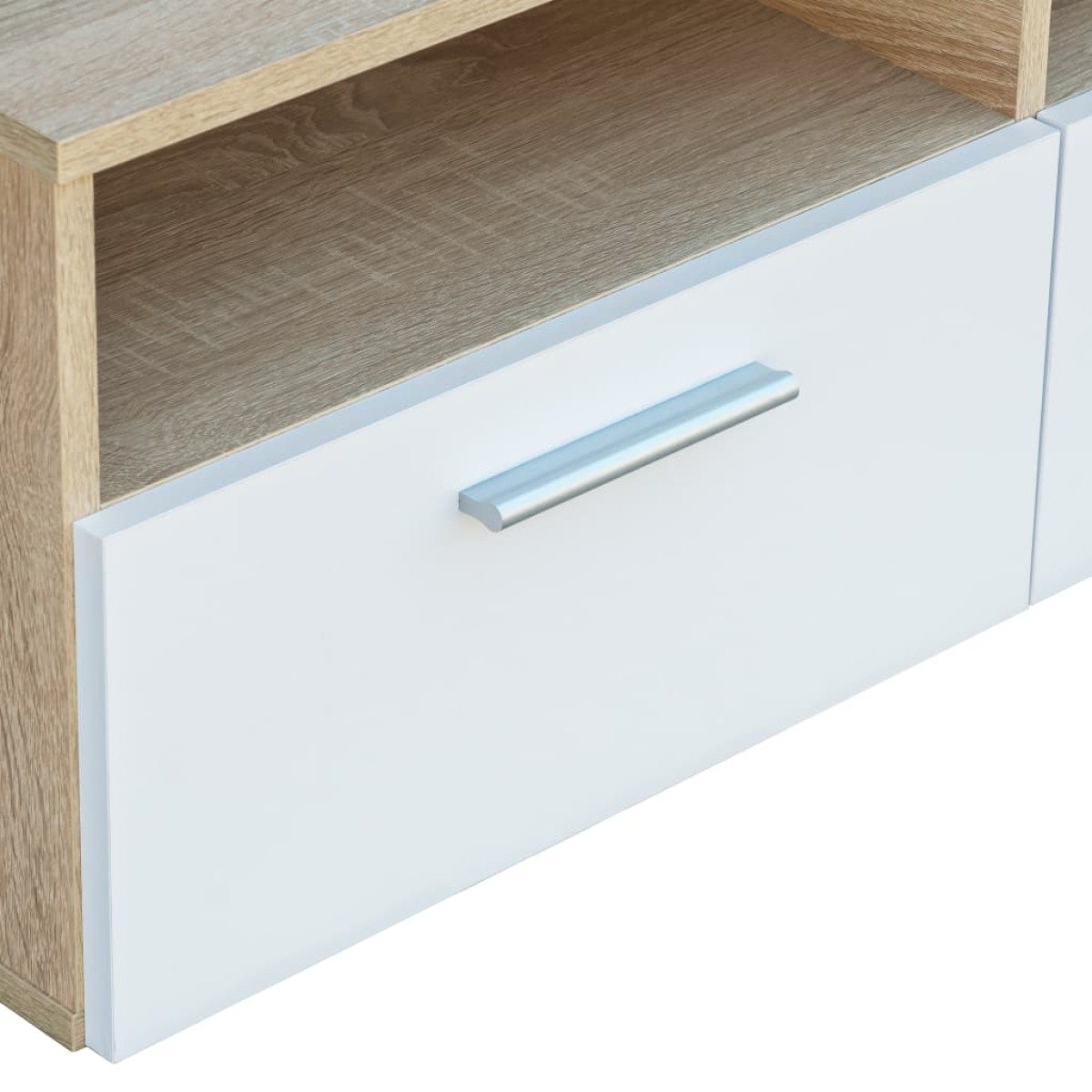 vidaXL Έπιπλο Τηλεόρασης Δρυς / Λευκό 95 x 35 x 36 εκ. από Μοριοσανίδα