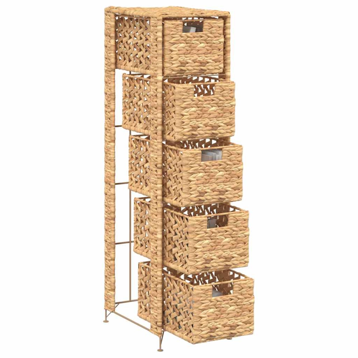 vidaXL Συρταριέρα με 5 Καλάθια 25,5x37x100 εκ. από Υάκινθο του Νερού