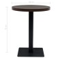 vidaXL Τραπέζι Bistro Στρογγυλό Σκούρο Σταχτί 60 x 75 εκ. MDF / Ατσάλι