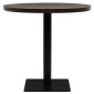 vidaXL Τραπέζι Bistro Στρογγυλό Σκούρο Σταχτί 80 x 75 εκ. MDF / Ατσάλι