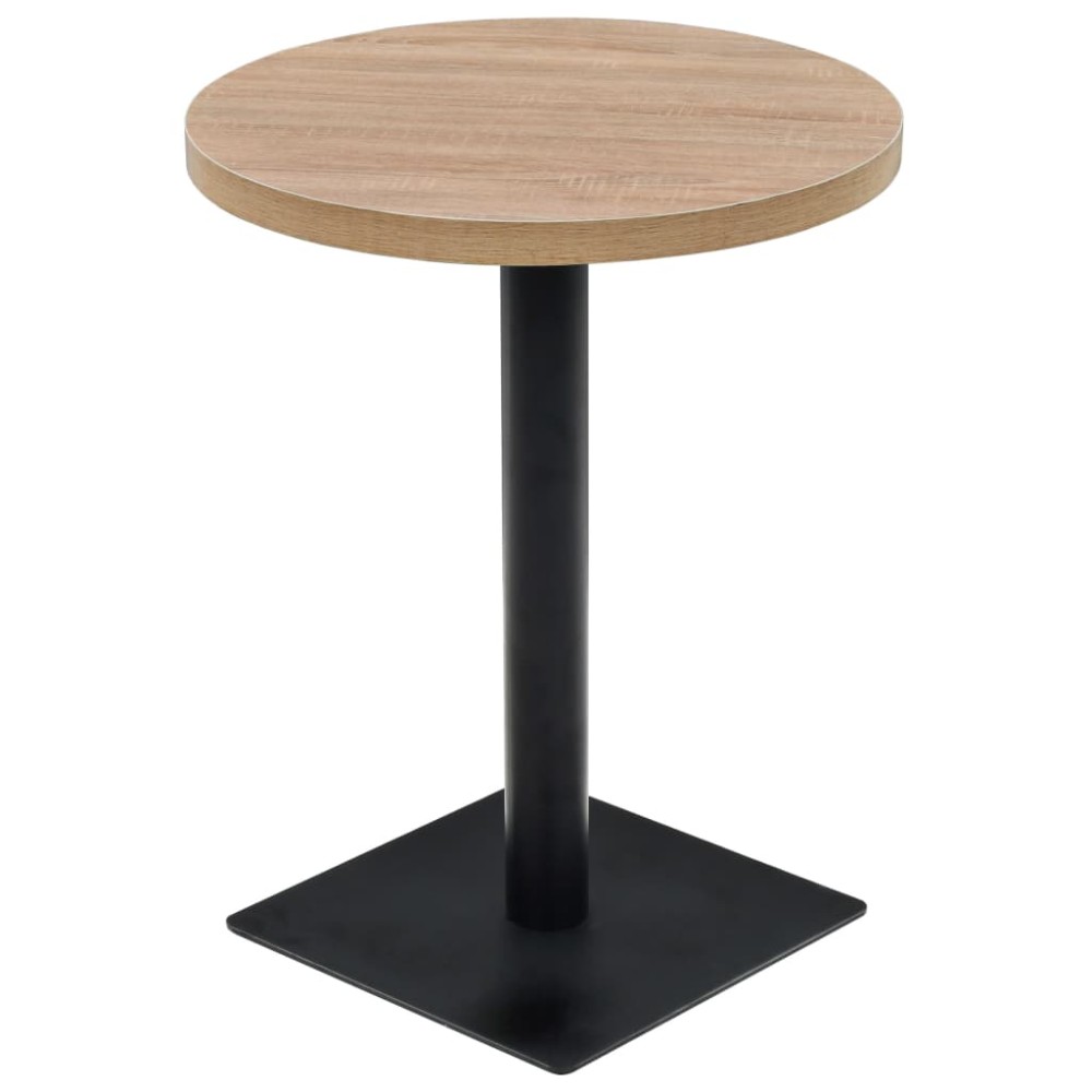 vidaXL Τραπέζι Bistro Στρογγυλό Χρώμα Δρυός 60 x 75 εκ. MDF / Ατσάλι