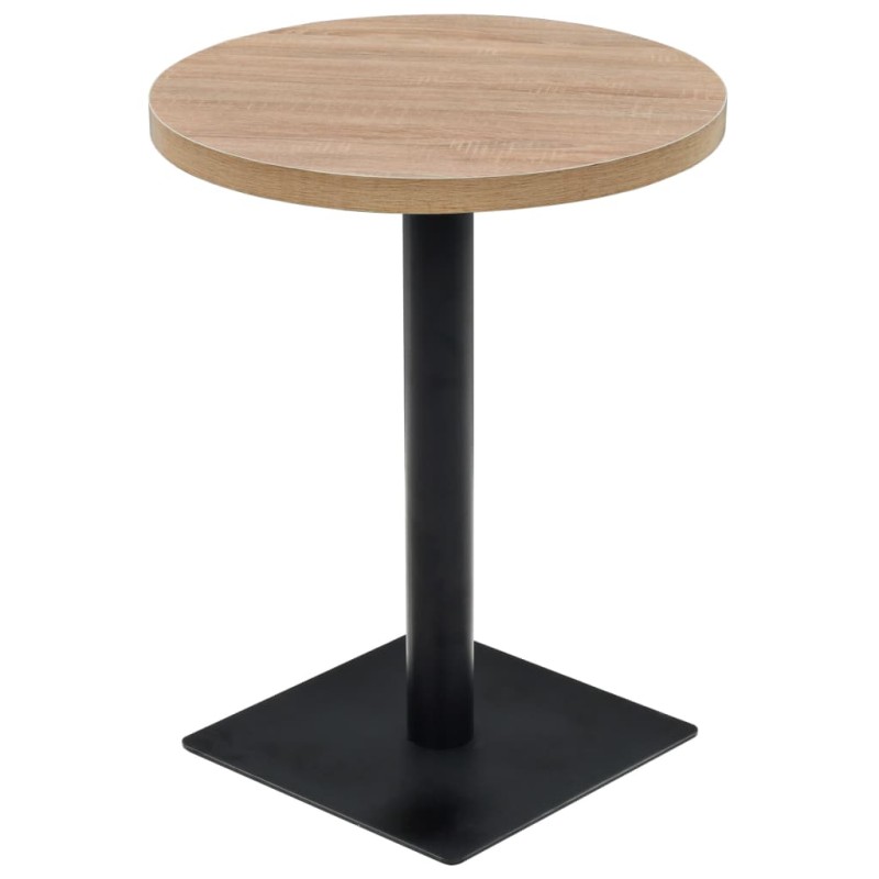vidaXL Τραπέζι Bistro Στρογγυλό Χρώμα Δρυός 60 x 75 εκ. MDF / Ατσάλι