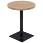 vidaXL Τραπέζι Bistro Στρογγυλό Χρώμα Δρυός 60 x 75 εκ. MDF / Ατσάλι