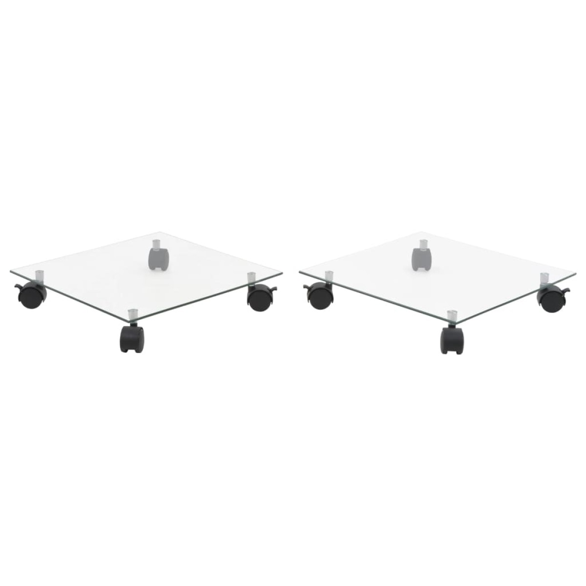vidaXL Βάσεις Φυτών με Ρόδες 2 τεμ. Τετράγωνες 35x35 εκ. Ψημένο Γυαλί