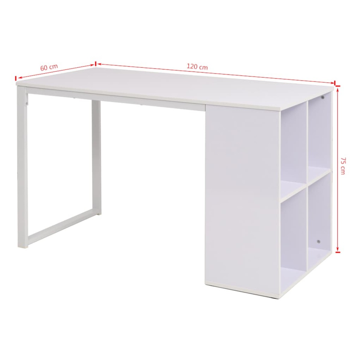 vidaXL Γραφείο Λευκό 120 x 60 x 75 εκ.