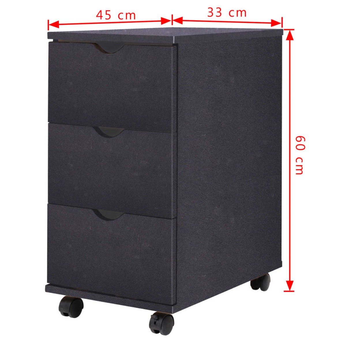 vidaXL Συρταριέρα Μαύρη 33 x 45 x 60 εκ.