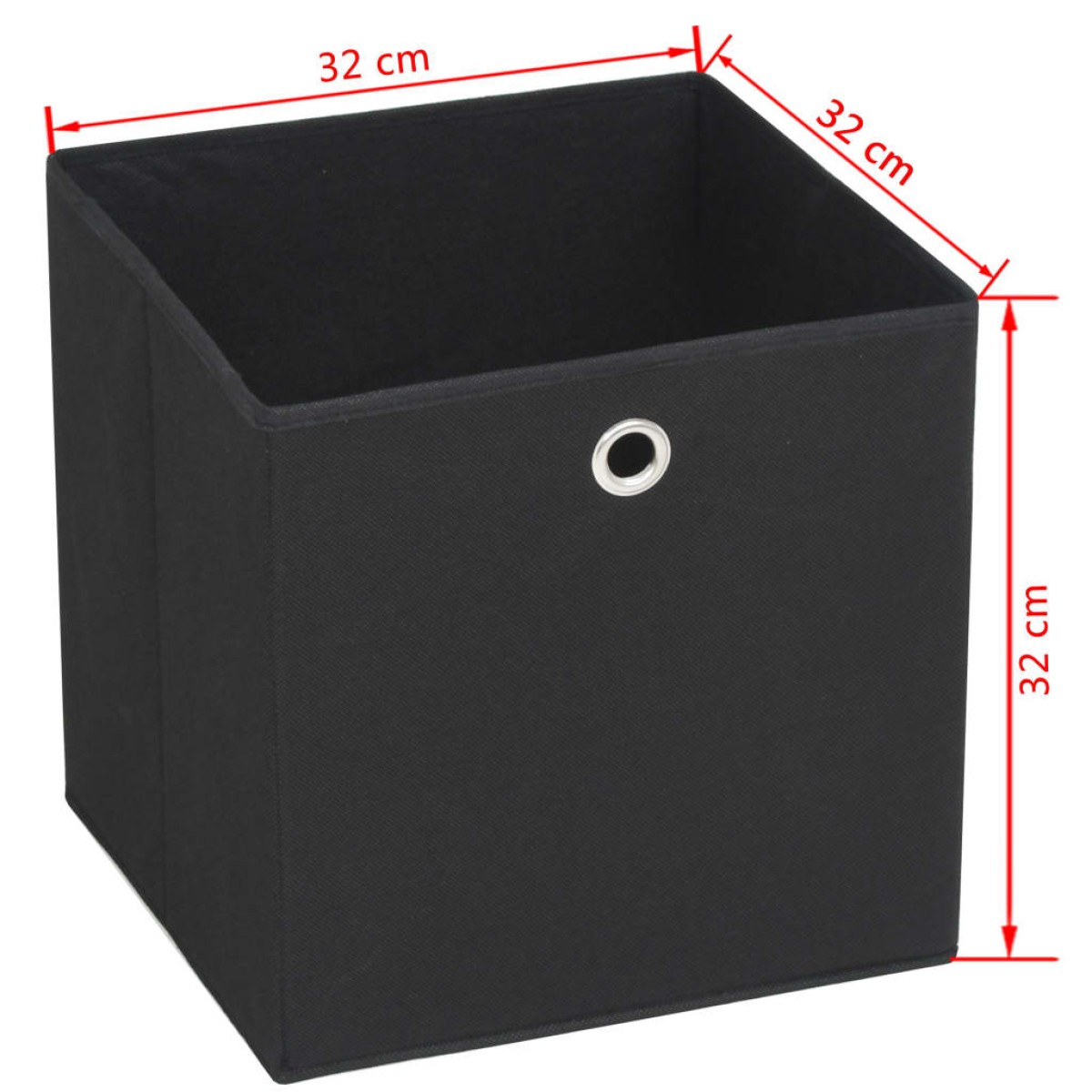vidaXL Κουτιά Αποθήκευσης 4 τεμ. Μαύρα 32x32x32 εκ. Ύφασμα Non-woven