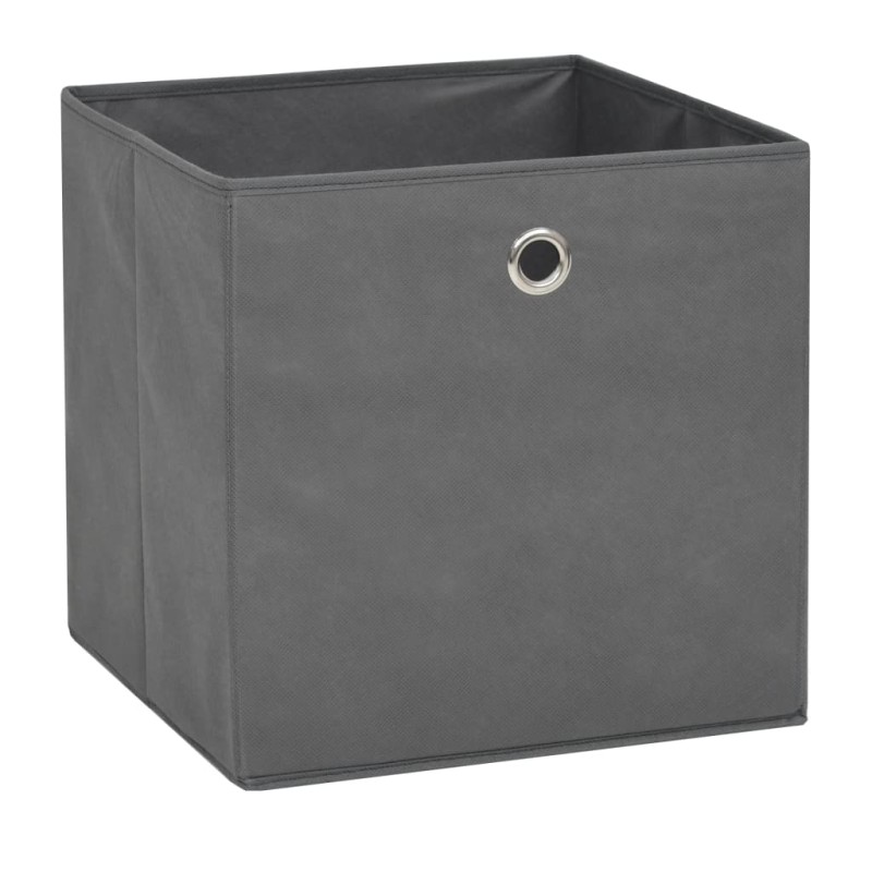 vidaXL Κουτιά Αποθήκευσης 10 τεμ. Γκρι 32x32x32 εκ. Ύφασμα Non-woven