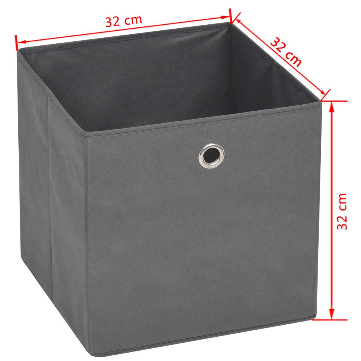 vidaXL Κουτιά Αποθήκευσης 10 τεμ. Γκρι 32x32x32 εκ. Ύφασμα Non-woven